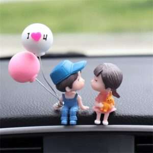 Car Decoration Cute Cartoon Couples Action Figurines Balloon Ornament Auto Interior Dashboard Accessories For Girls Gifts