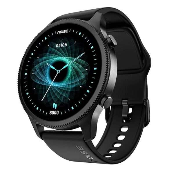 NoiseFit Halo 1.43" AMOLED Display, Bluetooth Calling Round Dial Smart Watch, Premium Metallic Build, 100 Sports Modes (Jet Black)