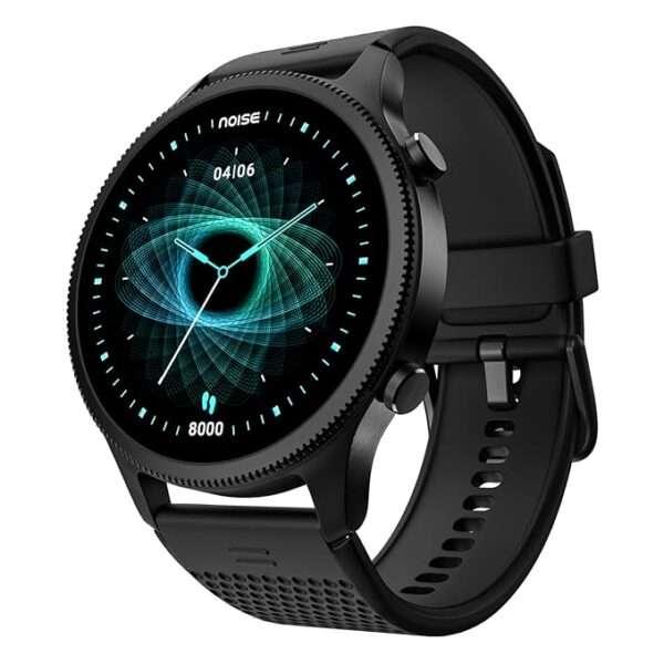 NoiseFit Halo 1.43" AMOLED Display, Bluetooth Calling Round Dial Smart Watch, Premium Metallic Build, 100 Sports Modes (Statement Black)