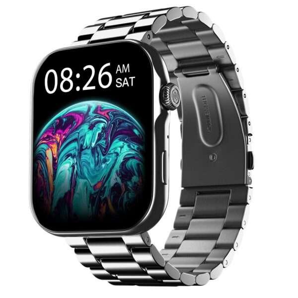 Noise ColorFit Ultra 3 Bluetooth Calling Smart Watch with Biggest 1.96" AMOLED Display, Premium Metallic Build, (Glossy Silver: Elite Edition)