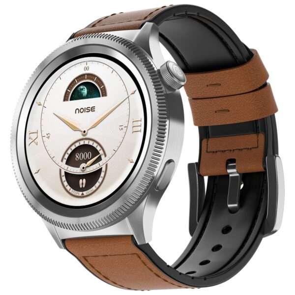 Noise Newly Launched Halo 2 Smart Watch 1st Ever Functional Rotating Dial (Axe-Cut Bezel), 1.43" AMOLED, Stainless Steel Build, Health Suite (Vintage Brown)