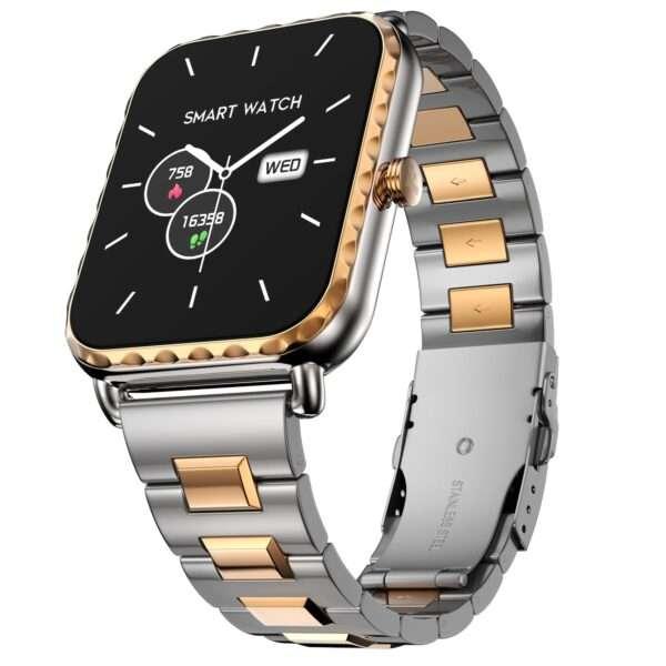 Fire-Boltt Jewel, Luxury Stainless Steel Smart Watch with a 1.85" Display Boasting 320x386 Resolution and 600 NITS Brightness, 60 HZ Refresh Rate, 120 Sports Modes, IP67 Rating (Rose Gold)