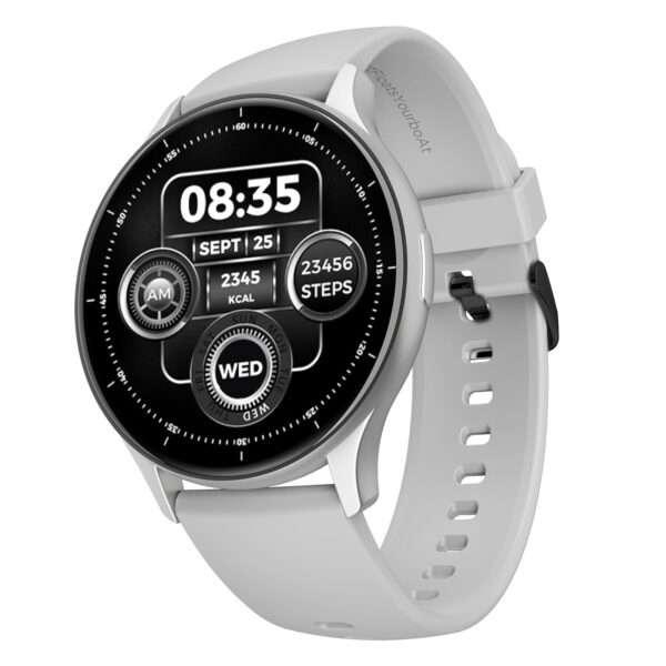 boAt Lunar Peak w/ 1.45" (3.6 cm) AMOLED Display, Advanced BT Calling, Always on Display, Cloud & Custom Watch Faces, in-Built Games, Stocks, SOS, IP67, Smart Watch for Men & Women(Silver)