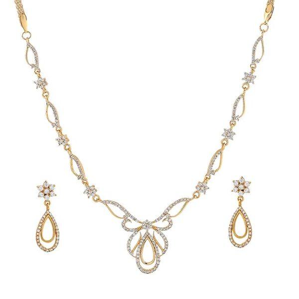 Jewellery Sets for Women Gold Plated Bridal Necklace Jewellery Set with Earrings for Girls/Women