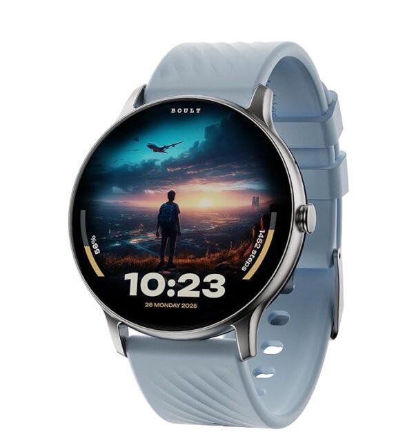 Boult Dire Smartwatch 1.38'' 2.5D Curved HD Display, BT Calling, 500 Nits Brightness, IP67, 250+ Watch faces, 120+ Sports Modes, AI Voice Assistant (Blue)
