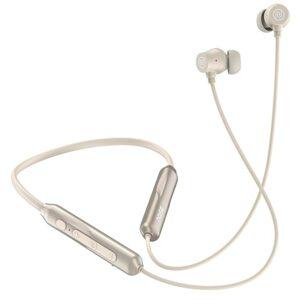 Noise Airwave Pro Bluetooth in Ear Neckband with Upto 32 dB ANC, 60H of Playtime, Dual Device Pairing, 3 Mic ENC for Calling, Low Latency(Upto 40ms), 13mm Driver (Metallic Beige)