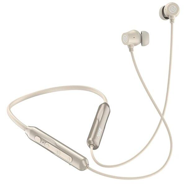 Noise Airwave Pro Bluetooth in Ear Neckband with Upto 32 dB ANC, 60H of Playtime, Dual Device Pairing, 3 Mic ENC for Calling, Low Latency(Upto 40ms), 13mm Driver (Metallic Beige)
